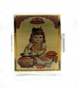 Gold Plated Bal Gopal  Photo Stand - Small
